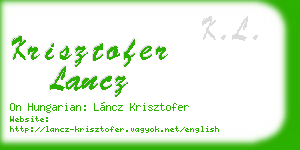 krisztofer lancz business card