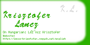 krisztofer lancz business card